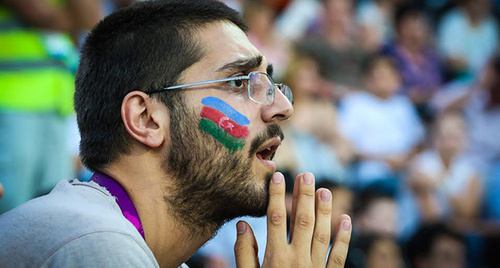 One of the supporters in the First European Games in Baku. Photo by Aziz Karimov for the "Caucasian Knot"