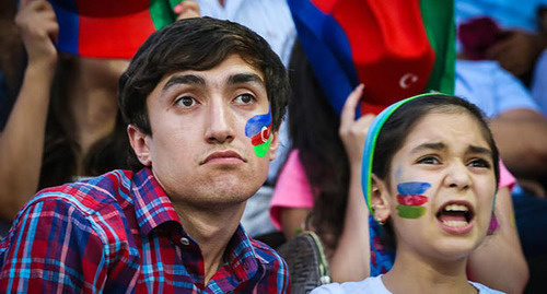 The fans in the stadium. Photo by Aziz Karimov for the "Caucasian Knot"