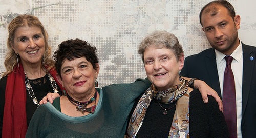 Svetlana Gannushkina (second from the right) with other laureates of the award, Stockholm, November 25, 2016. Photo: http://www.rightlivelihoodaward.org/media/2016-right-livelihood-award-laureates-show-courage-against-all-odds/