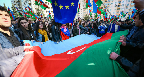 A rally of the National Council of Democratic Forces (NCDF). Baku, April 8, 2017. Photo by Aziz Karimov for "Caucasian Knot"