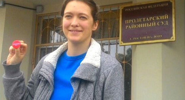 Elena Kulikova after court session. Photo by Konstantin Volgin for the 'Caucasian Knot'. 