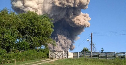 Explosion at ammunition depot in Abkhazia, August 2, 2017. Photo is provided by local resident Pavel Otyrba: http://sputnik-abkhazia.ru