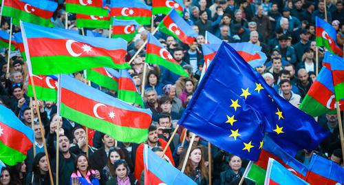 The participants of the rally against "clan-based political elite" in Azerbaijan. Photo by Aziz Kamriov for "Caucasian Knot"