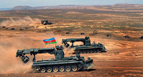 Tanks of the Azerbaijani army. Photo by the press service of the Azerbaijani Ministry of Defence