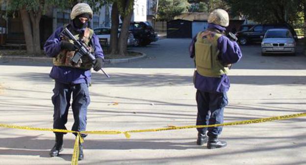 Special forces at the place of special operation in Tbilisi. Photo by Inna Kukudzhanova for the Caucasian Knot. 