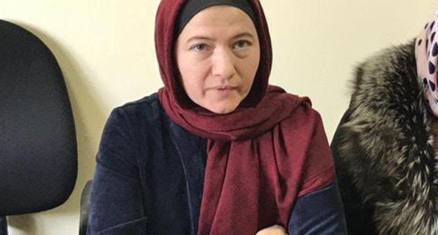 Napisat Magomedova, mother of Islam Magomedov at a press conference in Makhachkala. February 8, 2018. Photo by Patimat Makhmudova for the "Caucasian Knot"