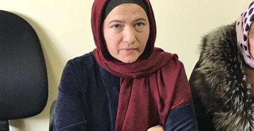 Napisat Magomedova, mother of Islam Magomedov at a press conference in Makhachkala. February 8, 2018. Photo by Patimat Makhmudova for the "Caucasian Knot"