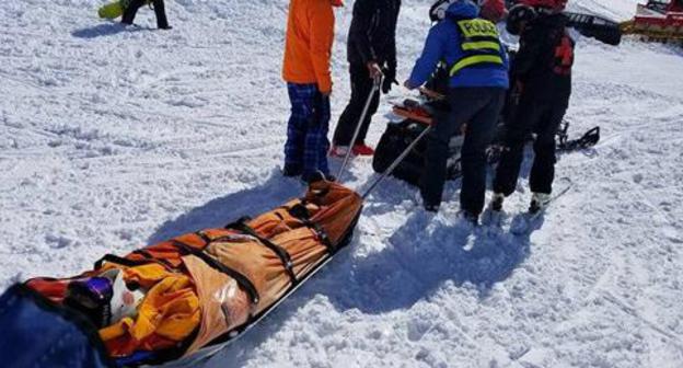 Accident in the Gudauri Ski Resort. Photo: © FB / Ministry of Internal Affairs of Georgiahttps://sputnik-georgia.ru/incidents/20180316/239691018/Vertolet-s-postradavshimi-na-kanatke-v-Gudauri-ne-smog-vyletet-v-Tbilisi.html