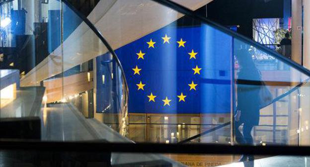 The flag of the European Union (EU) in the European Parliament. Photo: Flickr/ European Parliament