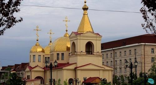 Church of Archangel Michael in Grozny. Screenshot: https://www.youtube.com/watch?v=_oR7UwLKE0k