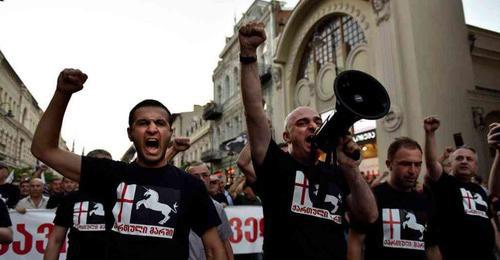 "Georgian March" activists. Photo: Mzia Saganelidze (RFE/RL)