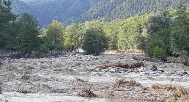 Aftermath of the flooding in the village of Chuberi in Georgia. Photo: Facebook of Mestia Municipality, https://www.facebook.com/MestiaMunicipality/