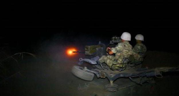 Night shelling of the Azerbaijani armed forces. July 2018. Photo by the press service of the Azerbaijani Ministry of Defence https://mod.gov.az