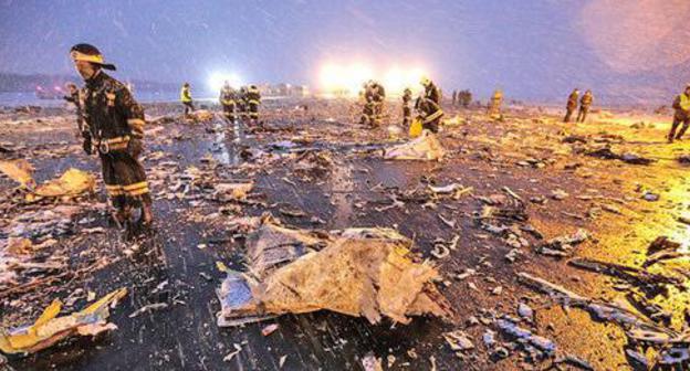 At the site of the crash of Boeing 737-800 aircraft, Rostov-on-Don, March 19, 2018. Photo: Press Service of the Governor of Rostov Oblast https://ru.wikipedia.org