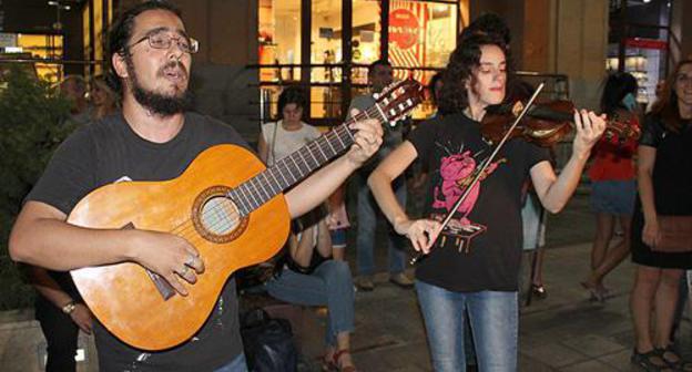 Solidarity action with street musicians in Yerevan, August 30, 2018. Photo by Tigran Petrosyan for the Caucasian Knot