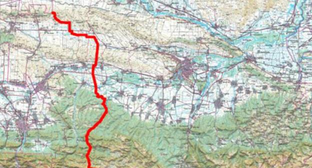 Map of the new border between Chechnya and Ingushetia. Photo by the press service of the government of Ingushetia