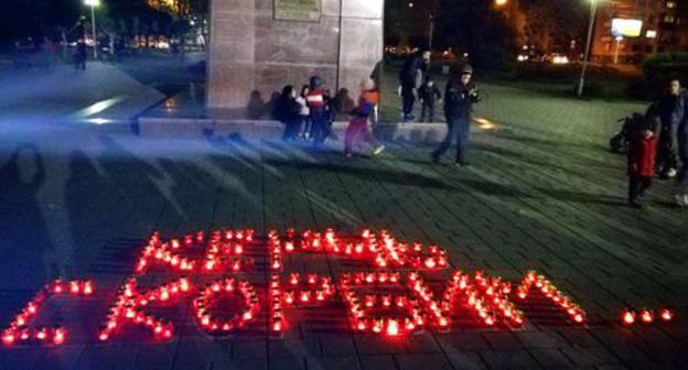 A memorial in Vladikavkaz dedicated to the victims to an attack at the Kerch Polytechnic College. Photo by Emma Marzoeva for the "Caucasian Knot"