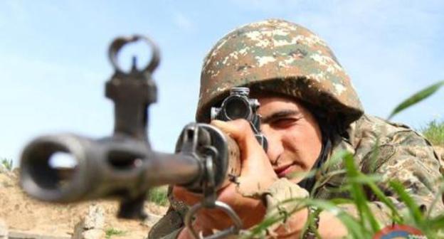 Soldier of Nagorno-Karabakh Defence Army. Photo: press service of the Ministry of Defence of Nagorno-Karabakh, http://www.nkrmil.am/news/view/2308