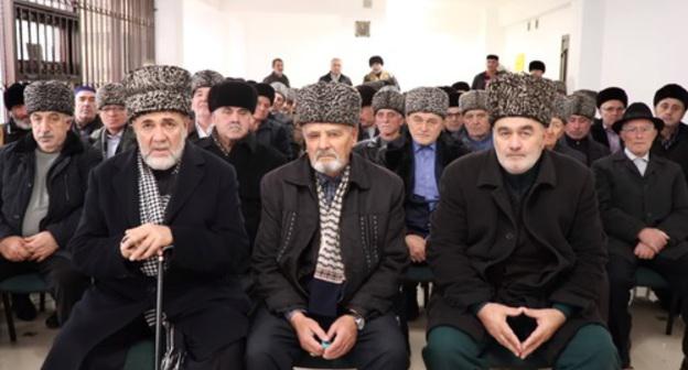 The Ingush Council of Teips (family clans). Screenshot of the video of the  Ingush Council of Teips on YouTube https://www.youtube.com/watch?v=P46m0ccmHrA&amp;feature=youtu.be