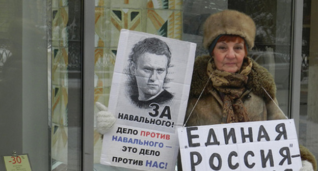 Galina Tikhenko holds solo picket, Volgograd, December 31, 2018. Photo by Tatiana Filimonova for the Caucasian Knot