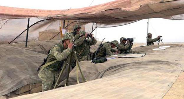 Military drills of the Azerbaijani Army, November 2018. Photo from website of the Ministry of Defence of Azerbaijan, https://mod.gov.az/ru/news/v-ramkah-kshvi-vojska-nahchyvanskogo-garnizona-uspeshno-proveli-etap-s-boevoj-strelboj-video-24912.html