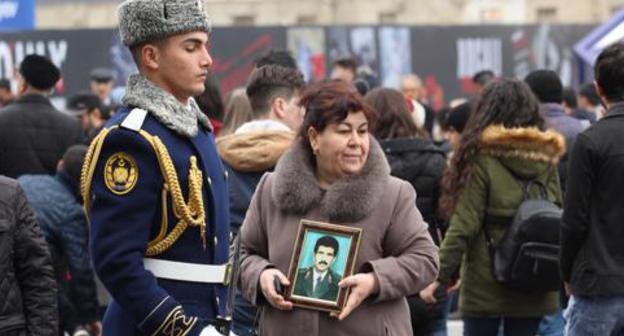 Participants of mourning events in memory of the victims of the Khojaly tragedy, Baku, February 26, 2018. Photo by Aziz Karimov for the Caucasian Knot