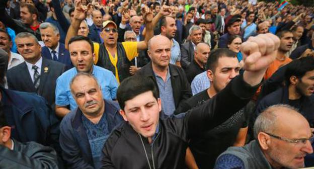 Protesters in Azerbaijan. Photo by Aziz Karimov for the "Caucasian Knot"