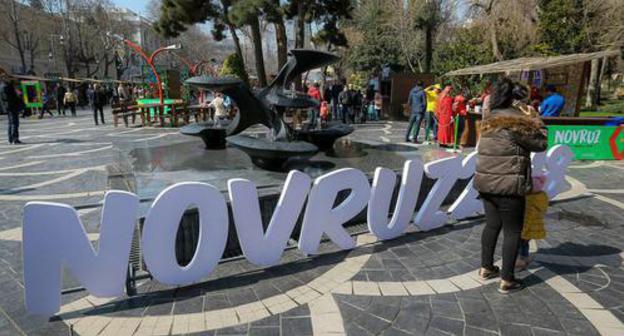 A symbol of Novruz Bayram installed in the centre of Baku. Photo by Aziz Karimov for the "Caucasian Knot"