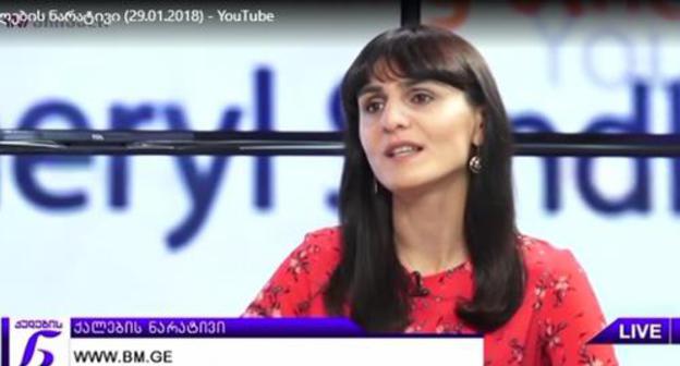 Raisa Liparteliani. Screenshot from video broadcasted by TV Pirveli, https://www.youtube.com/watch?time_continue=617&v=zjVup1-1z1Q