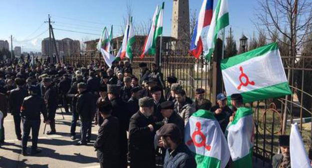 Thousands gathered for a protest in Magas, March 26, 2019. Photo by Magomed Mutsolgov for the Caucasian Knot