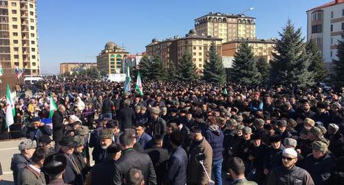 Thousands gathered for a protest in Magas, March 26, 2019. Photo by Magomed Mutsolgov for the Caucasian Knot