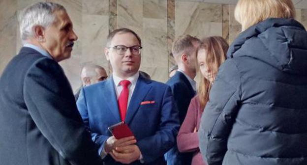 Representatives of Jehovah's Witnesses in the Supreme Court of Kabardino-Balkaria, March 1, 2019. Photo by Lyudmila Maratova for the Caucasian Knot