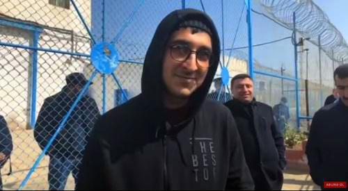 Bairam Mamedov after pardoning. Photo: screenshot of the video by MeydanTV on Youtube https://www.youtube.com/watch?v=SLRlTINa17c