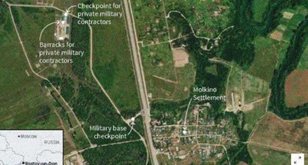 The location of a military base near the Molkino farmstead near Krasnodar. Screenshot https://ru.reuters.com/article/topNews/idRUKCN1RG1R0-ORUTP