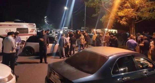 Opposition have blocked the highway near the village of Bzyb, May 21, 2019. Photo: David Gobechia