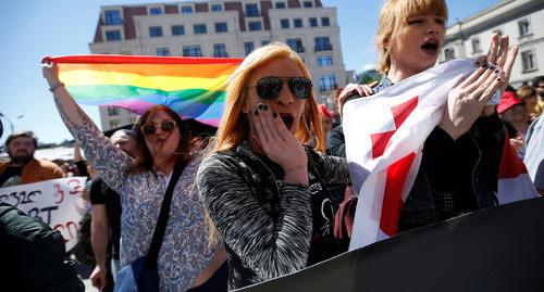 Rally of LGBT activicts in Tbilisi, May 2017. Photo: REUTERS/David Mdzinarishvili