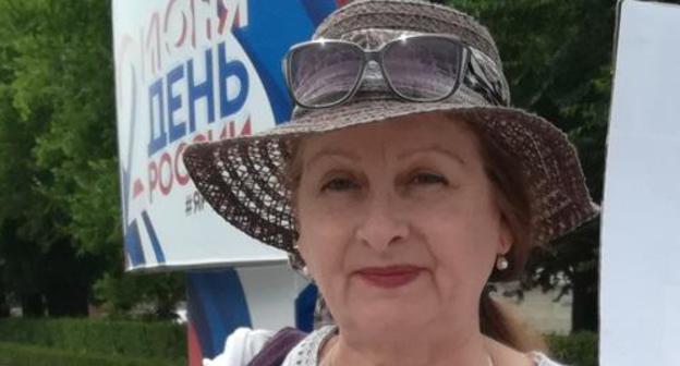 Olga Karpukhnova holds picket in Volgograd, June 8, 2019. Photo by Tatiana Filimonova for the Caucasian Knot