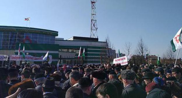 Participants of a rally in Magas. March 26, 2019. Photo by Umar Yovloy for the "Caucasian Knot"