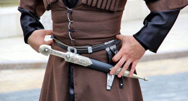 Chechen traditional dress with a dagger. Photo by Magomed Magomedov for the "Caucasian Knot"