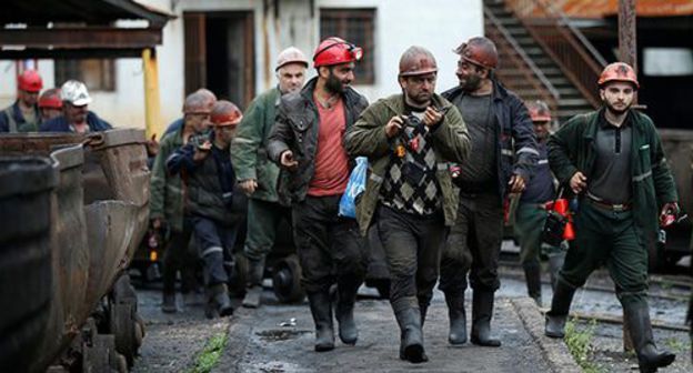 Miners of Tkibuli. Photo: REUTERS/David Mdzinarishvili