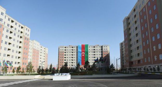 "Gobu Park", housing neighbourhood for forced migrants. Photo: press service of the President of Azerbaijan, https://ru.president.az/articles/28737