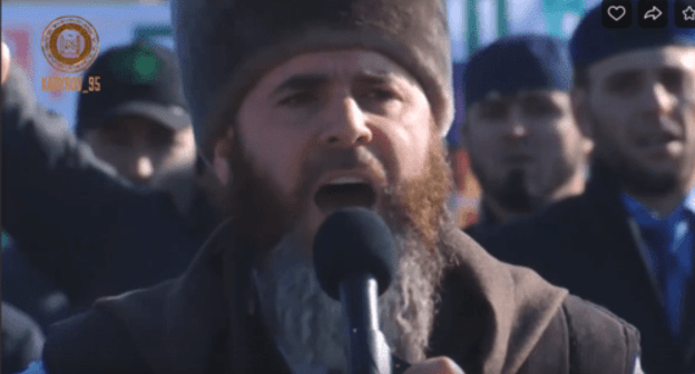 Salakh-Haji Mezhiev, the Mufti of Chechnya. Screenshot from video: https://vk.com/video279938622_456242329