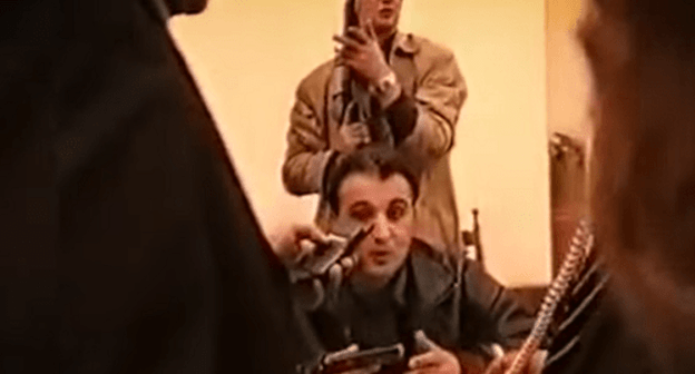 Terrorists in the Armenian Parliament. Screenshot from PARA TV documentary "October 27. 18 years later " https://www.youtube.com/watch?v=LyIKm3nDAvo