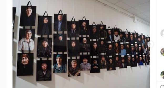 Photo exhibition "Contrary To", dedicated to the 76th anniversary of deportation of Karachay nationals, Karachayevsk, November 1, 2019. Screenshot of Instagram page of Karachayevsk  Administration, https://www.instagram.com/p/B4Ux247gPMO/?igshid=1b0rjq9jazjvt