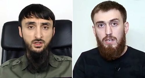 Tumso Abdurakhmanov (on the left) and Chingiz Akhmadov. Screenshots of the videos https://www.youtube.com/watch?v=KXvI8vIQrZo and https://www.instagram.com/p/B05ghk9oGeE/