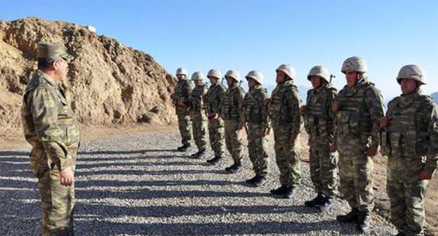 Soldiers of the Azerbaijani army. Photo by the press service of the Ministry of Defence of Azerbaijan https://mod.gov.az/ru/foto-arhiv-045/?gid=24733