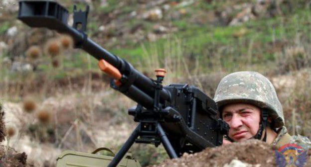 Serviceman of the Nagorno-Karabakh Army. Photo: press service of the Ministry of Defence of Nagorno-Karabakh, http://www.nkrmil.am/news/view/2617