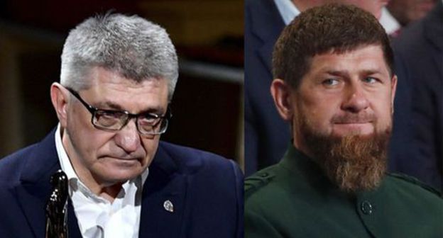 Alexander Sokurov (left) and Ramzan Kadyrov Collage prepared by the Caucasian Knot. Photo: REUTERS/Tobias Schwarz/Pool, REUTERS/Maxim Shemetov