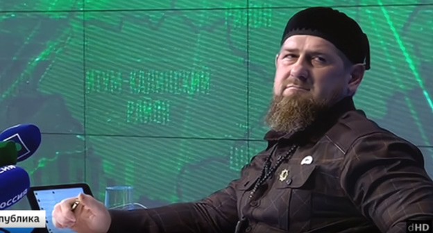 Ramzan Kadyrov at a press conference held on December 23. Screenshot of the TV report by the Vesti https://yandex.ru/turbo?text=https%3A%2F%2Fgrozny.tv%2Fnews.php%3Fid%3D35589