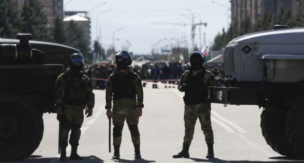 Policemen in Magas. Photo: REUTERS/Maxim Shemetov